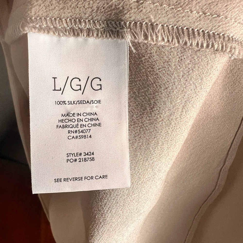 CAbi - Silk Blouse - Cream Long Sleeve LARGE - Picture 7 of 10